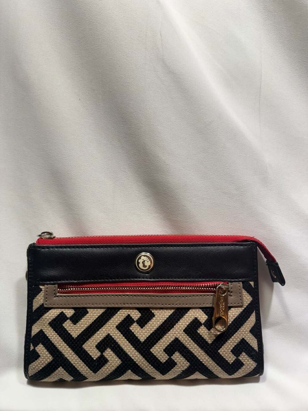 Spartina 449 Geometric Pattern Wristlet Black Tan
